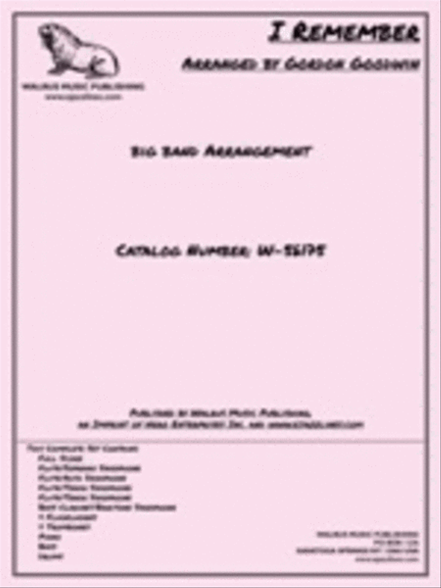 I Remember Big Band scores gallery preview page 1