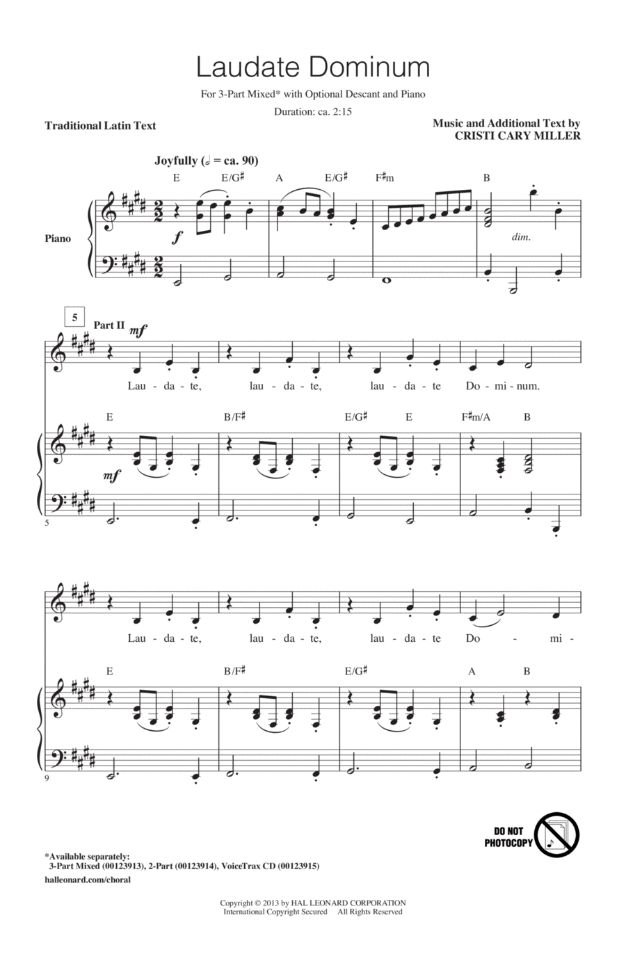 Laudate Dominum 3-Part scores gallery preview page 1