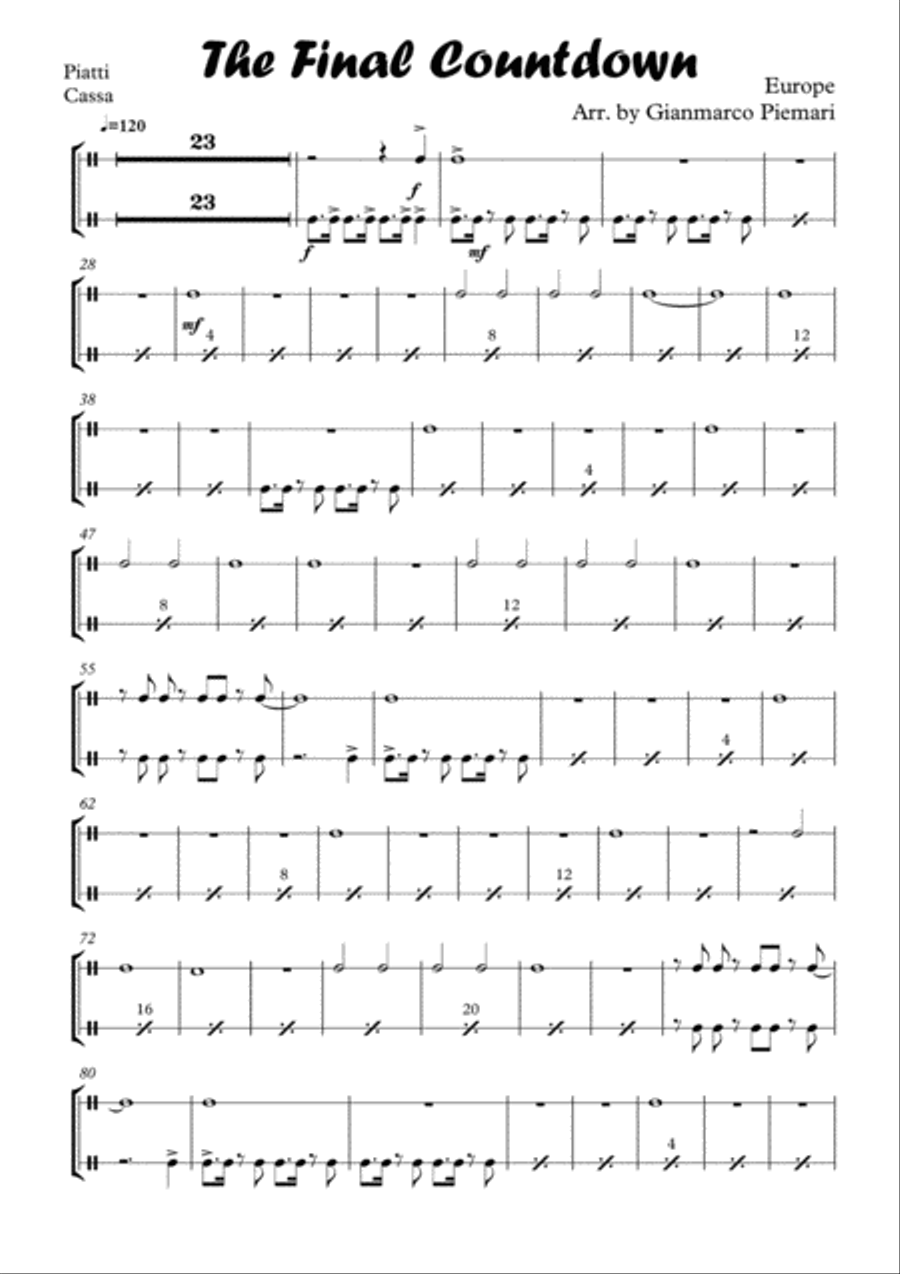 Final Countdown Brass Ensemble scores gallery preview page 6
