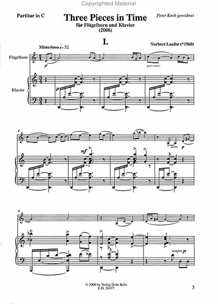 Three Pieces in Time für Flügelhorn und Klavier (2006)