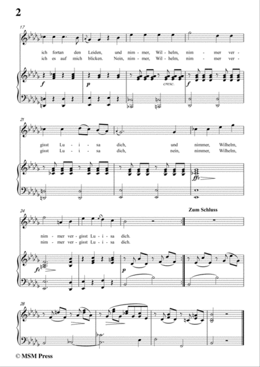 Schubert-Luisens Antwort,in b flat minor,for Voice&Piano Voice scores gallery preview page 4
