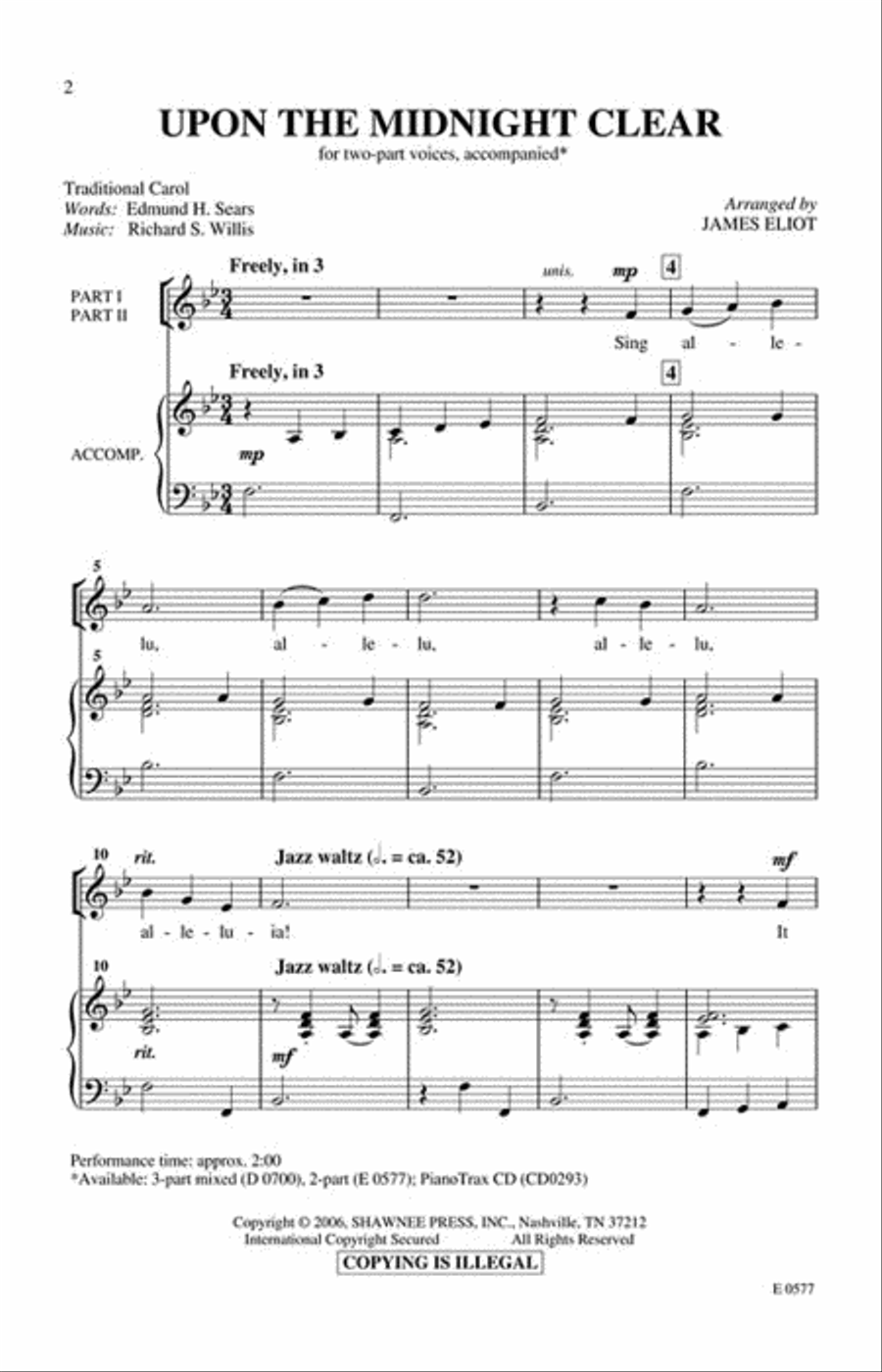 Upon the Midnight Clear 2-Part scores gallery preview page 2