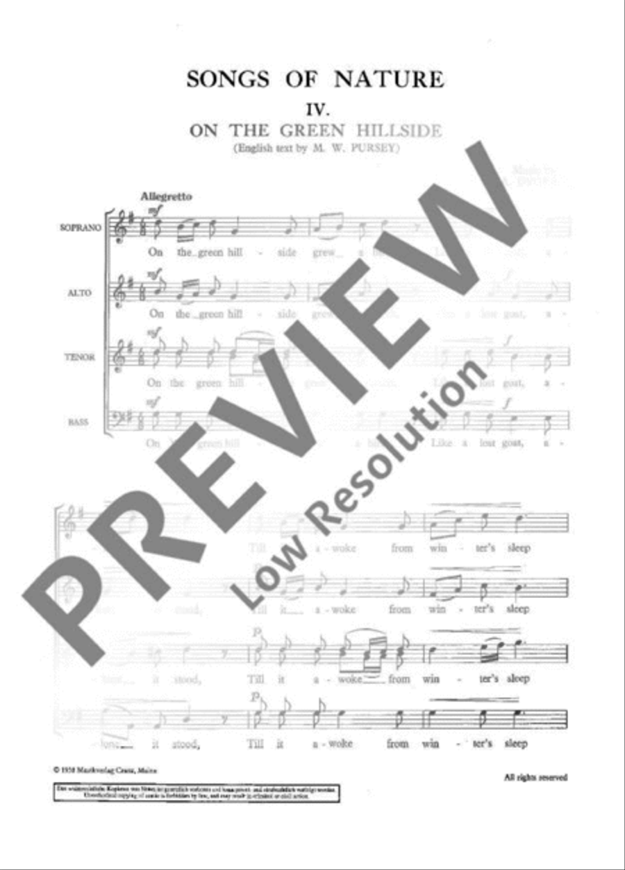 Songs of Nature Songs of Nature 4-Part scores gallery preview page 3