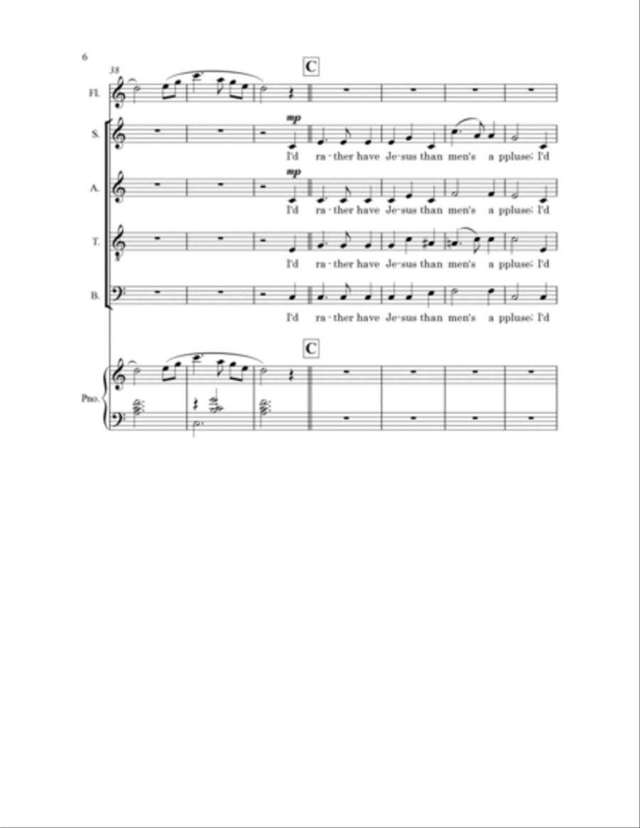 I'd Rather Have Jesus I'd Rather Have Jesus 4-Part scores gallery preview page 6
