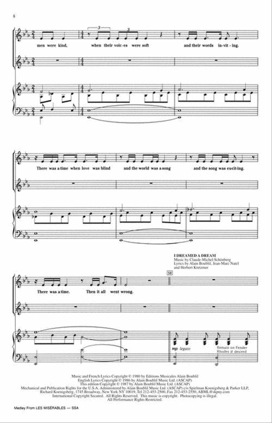 Les Misérables (Choral Medley) SSA scores gallery preview page 5