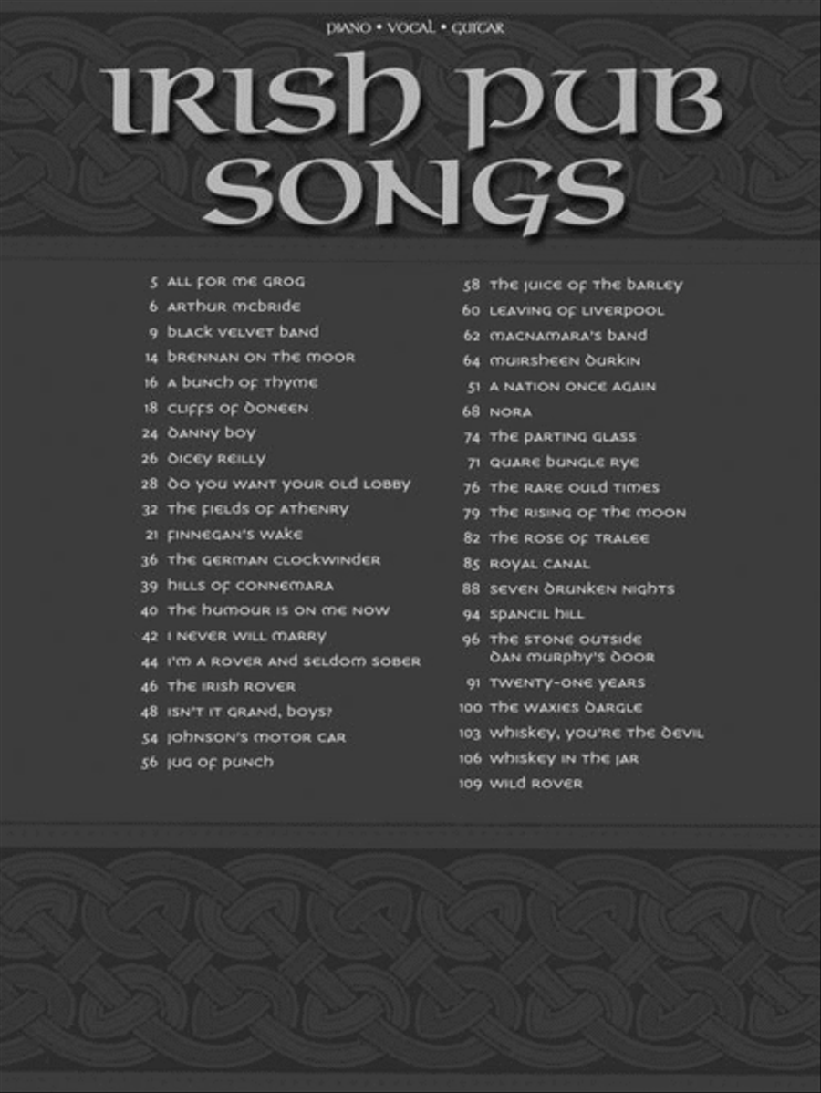 Irish Pub Songs Piano, Vocal, Guitar scores gallery preview page 3