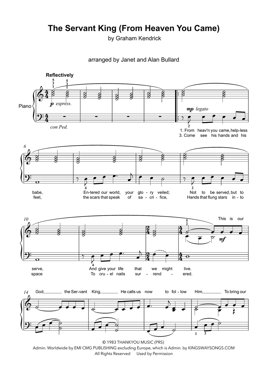 The Servant King From Heaven You Came Easy Piano scores gallery preview page 2