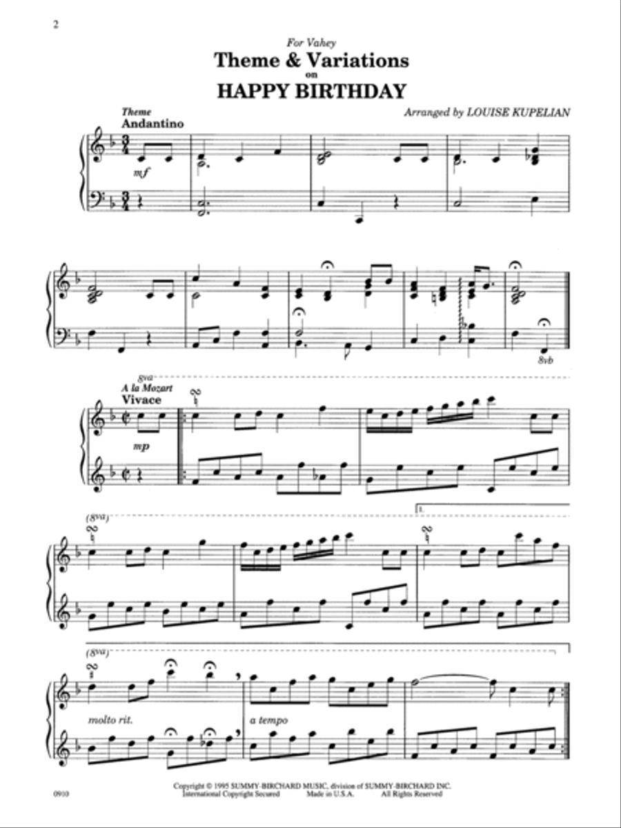 Happy Birthday to You Theme & Variations Piano Solo scores gallery preview page 4