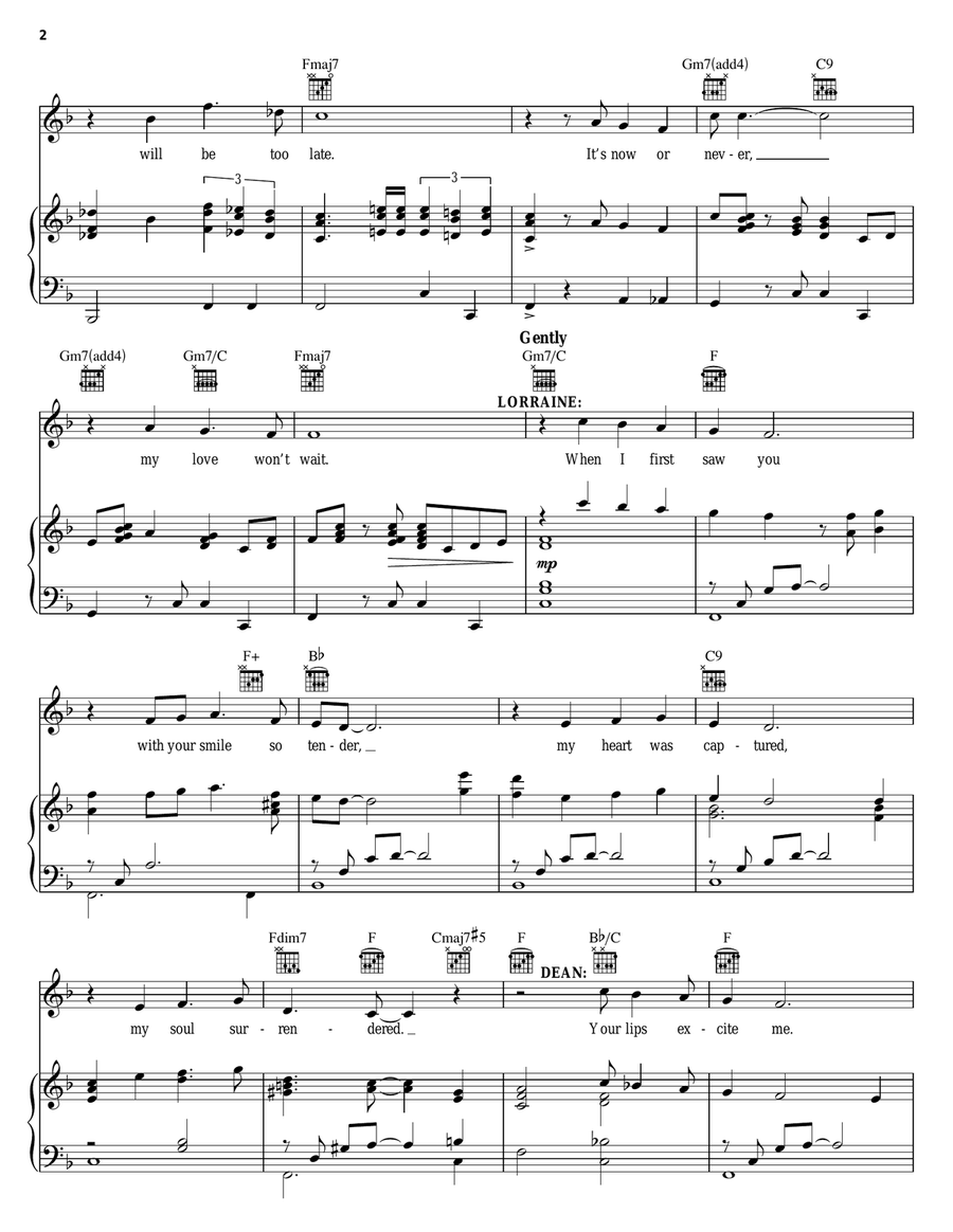 It's Now Or Never Piano, Vocal, Guitar scores gallery preview page 2