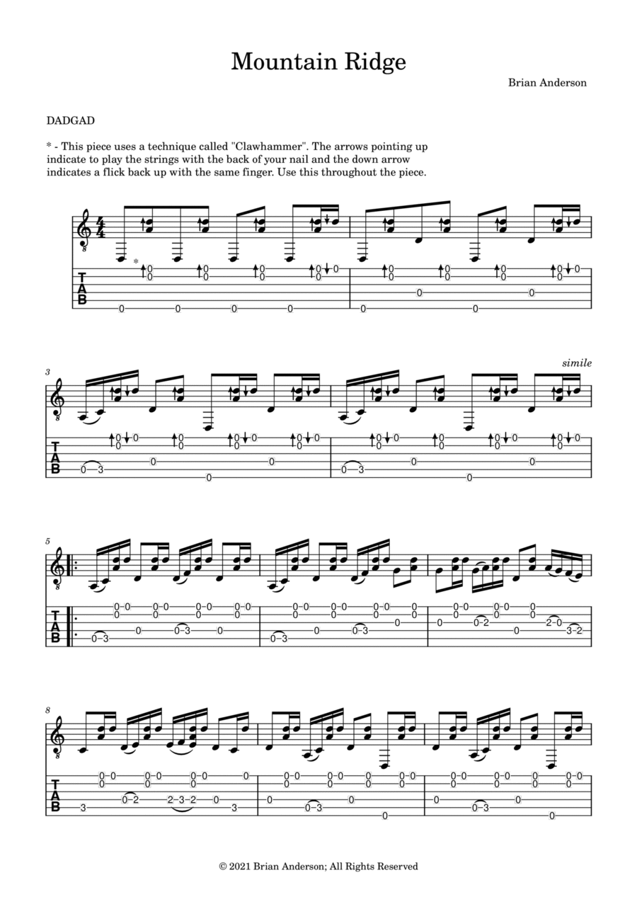 Mountain Ridge Acoustic Guitar scores gallery preview page 1
