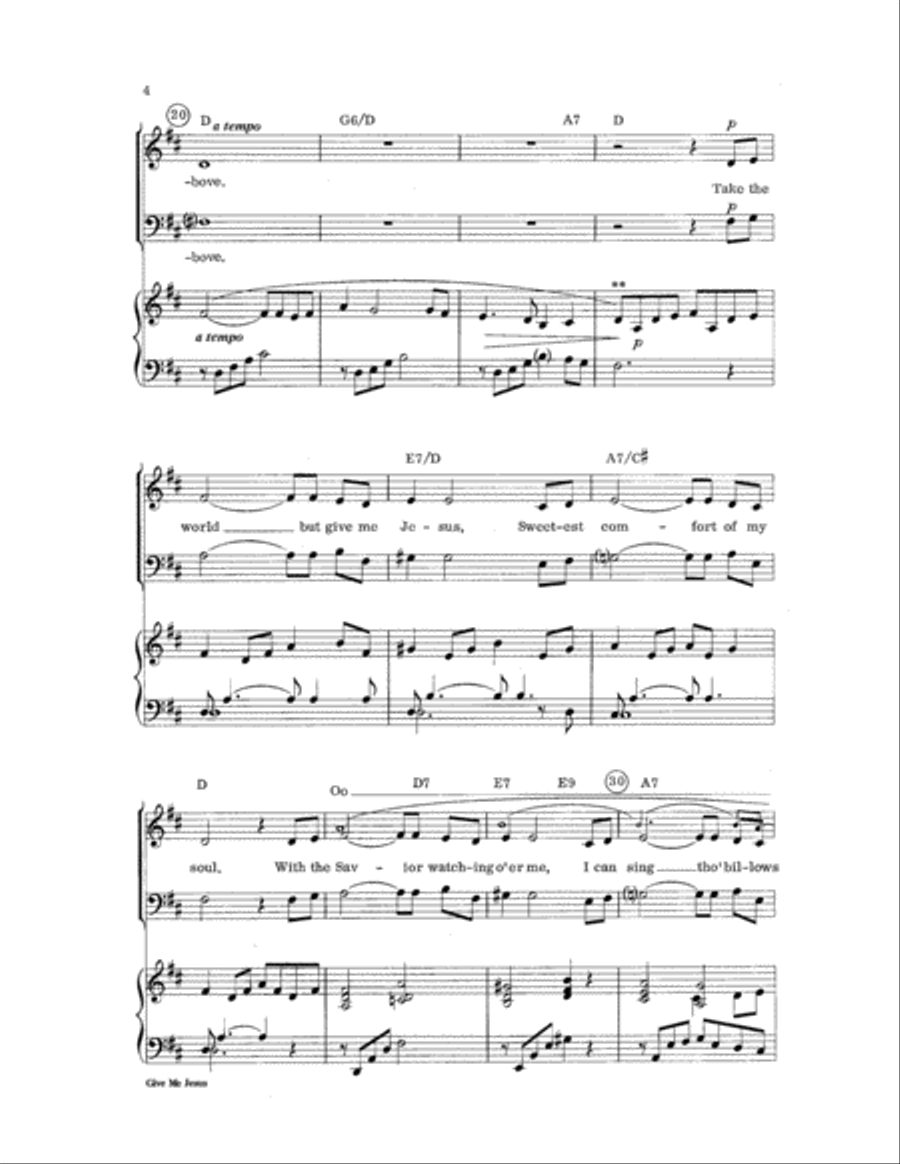 Give Me Jesus 4-Part scores gallery preview page 4