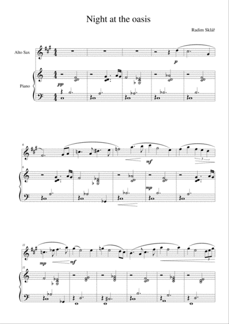 Night at the oasis Woodwind Duet scores gallery preview page 1