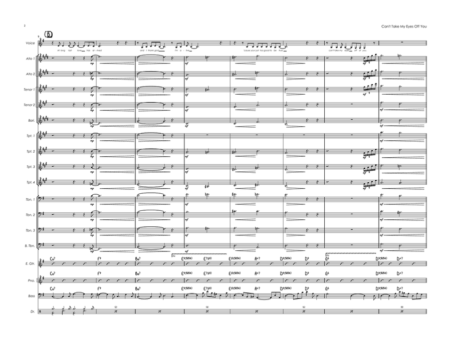 Can't Take My Eyes Off Of You Jazz Ensemble scores gallery preview page 2