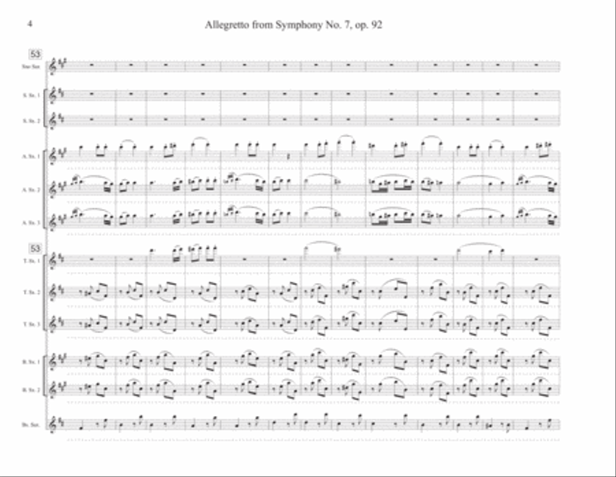 Allegretto from Symphony No. 7, op. 92 Woodwind Ensemble scores gallery preview page 4