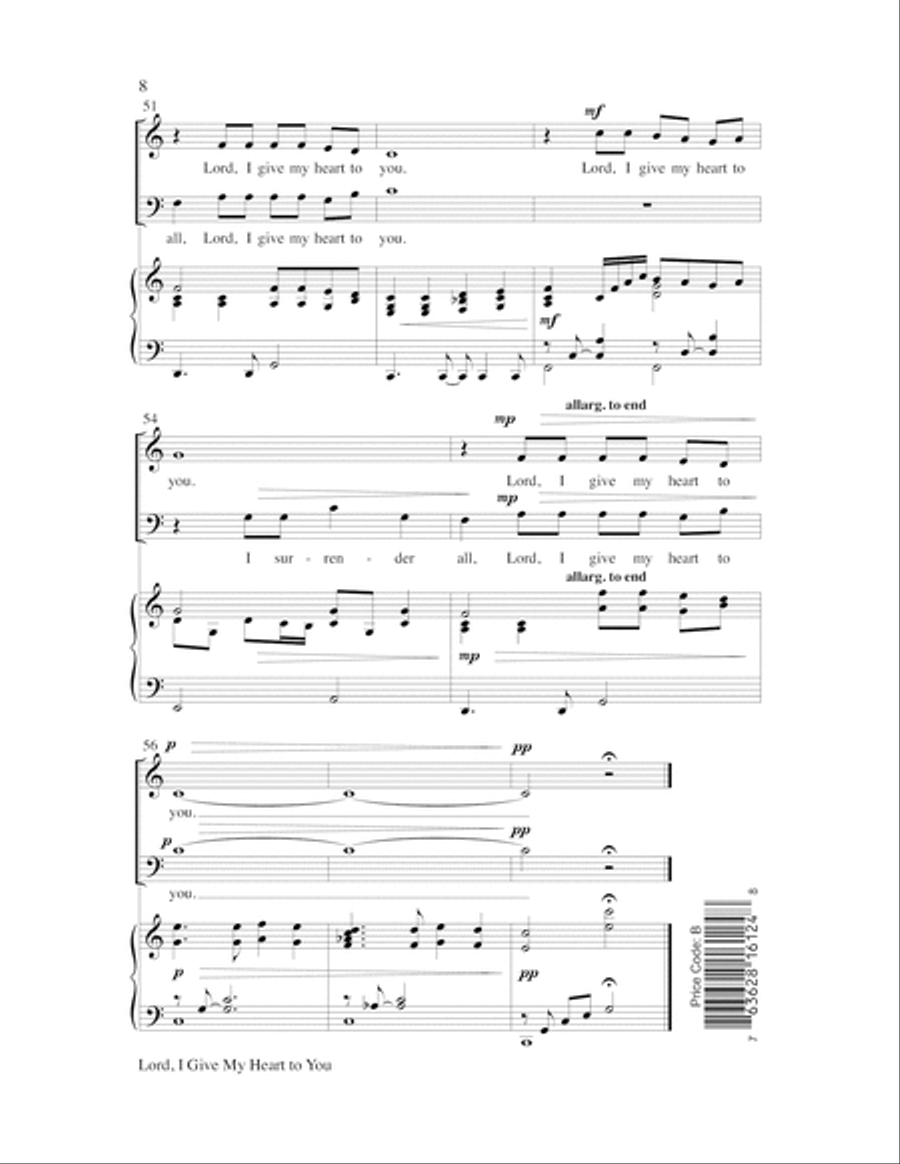 Lord, I Give My Heart to You 4-Part scores gallery preview page 8