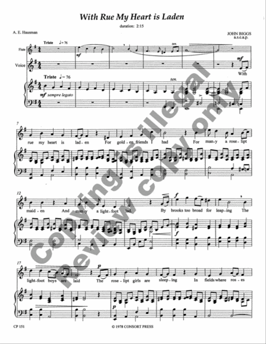 With rue my heart is laden Flute scores gallery preview page 5