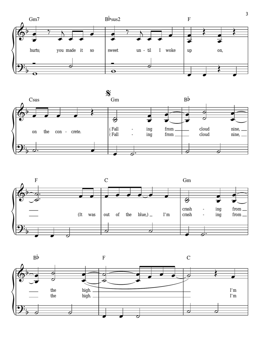 Wide Awake Easy Piano scores gallery preview page 3
