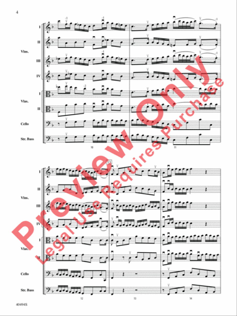Brandenburg Concerto No. 1 in F Major String Orchestra scores gallery preview page 5