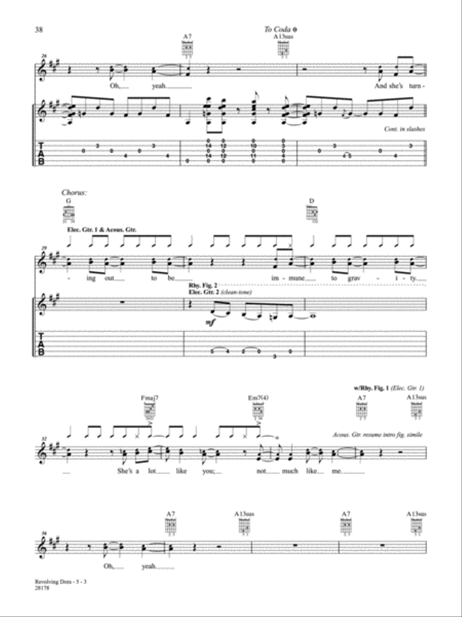Revolving Dora Guitar Tablature scores gallery preview page 3