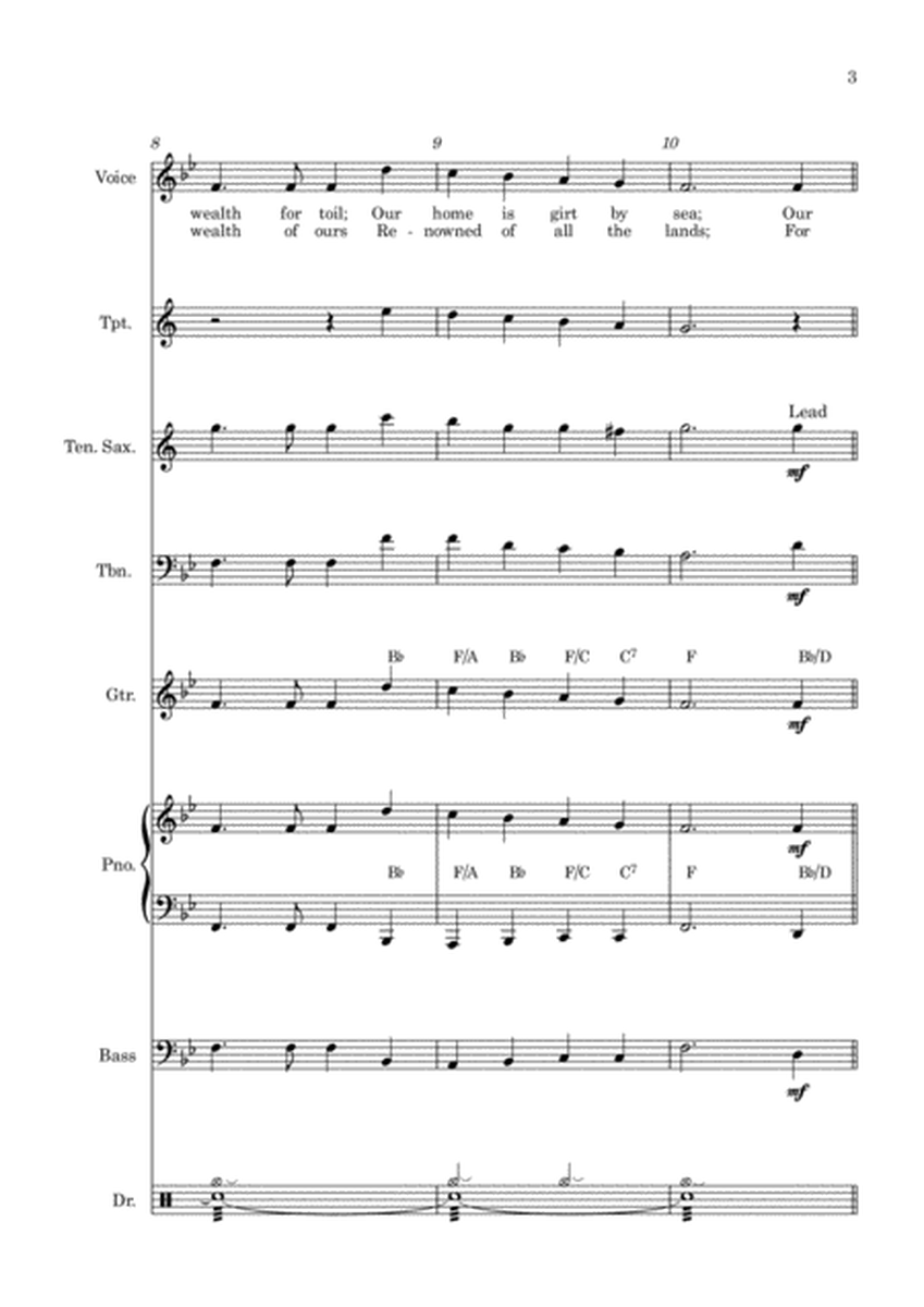 Advance Australia Fair (Australian National Anthem) 2 verses. Vocal or Instrumental 3 Horns & Rhythm