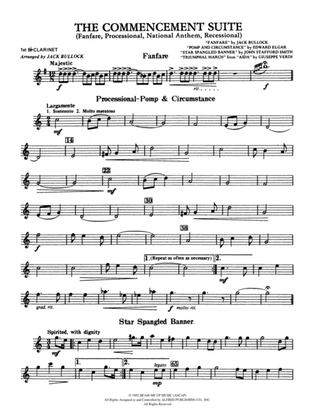 Book cover for Commencement Suite (featuring a Fanfare, Processional, The National Anthem and a Recessional): 1st B-flat Clarinet
