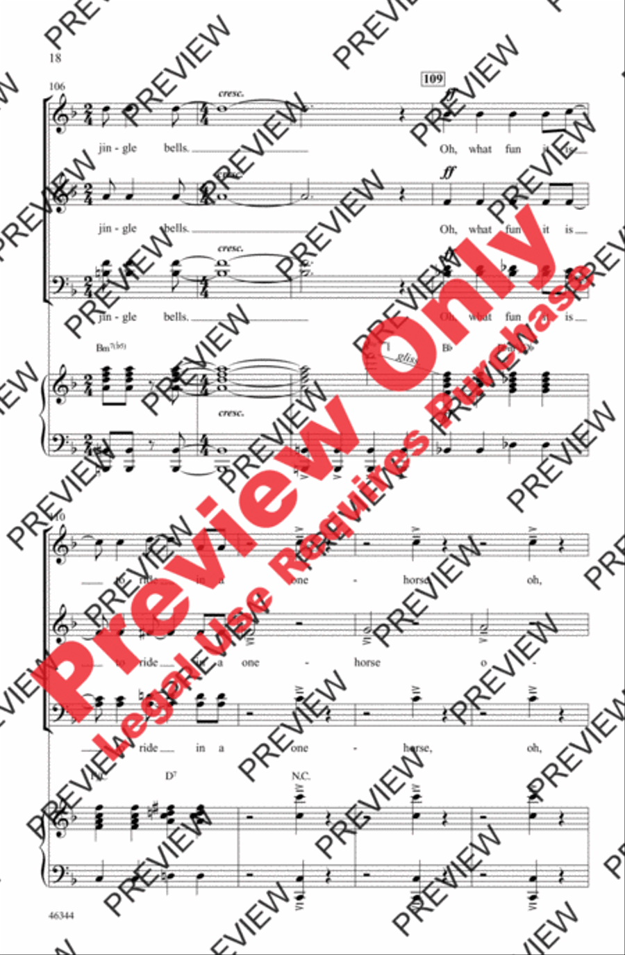 Jingle Bells 4-Part scores gallery preview page 18