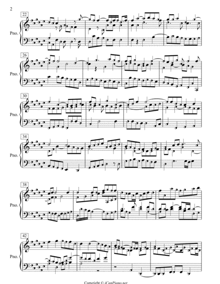 Bach Fugue No. 8 in D# Minor BWV853 - iCanPiano Style image number null