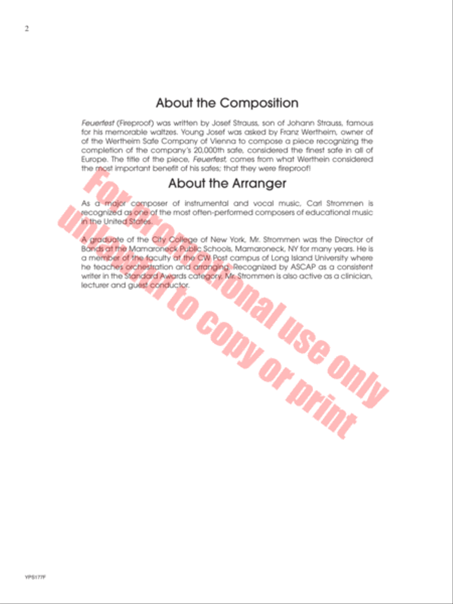 Feuerfest Concert Band scores gallery preview page 3