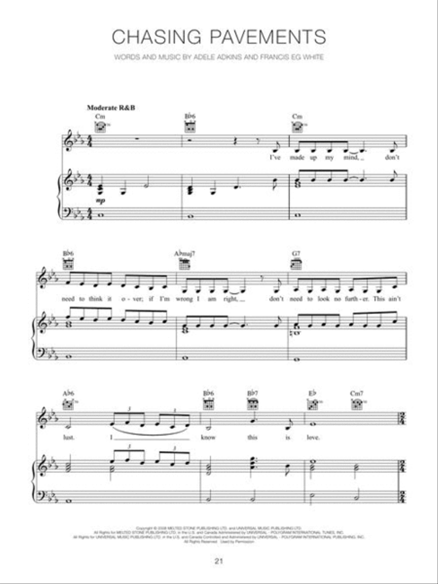 Adele – The Complete Collection Piano, Vocal, Guitar scores gallery preview page 8
