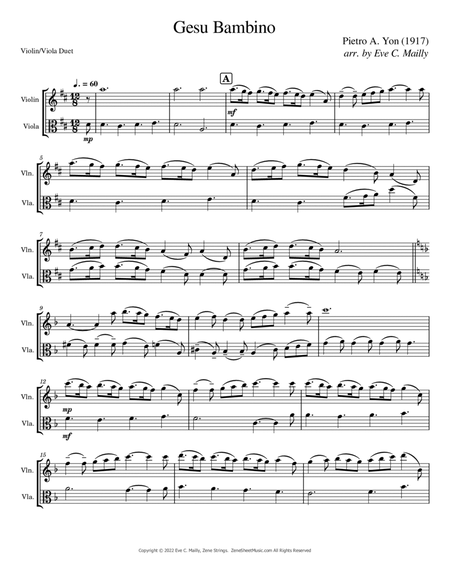 Gesu Bambino - Duet for Violin & Viola image number null