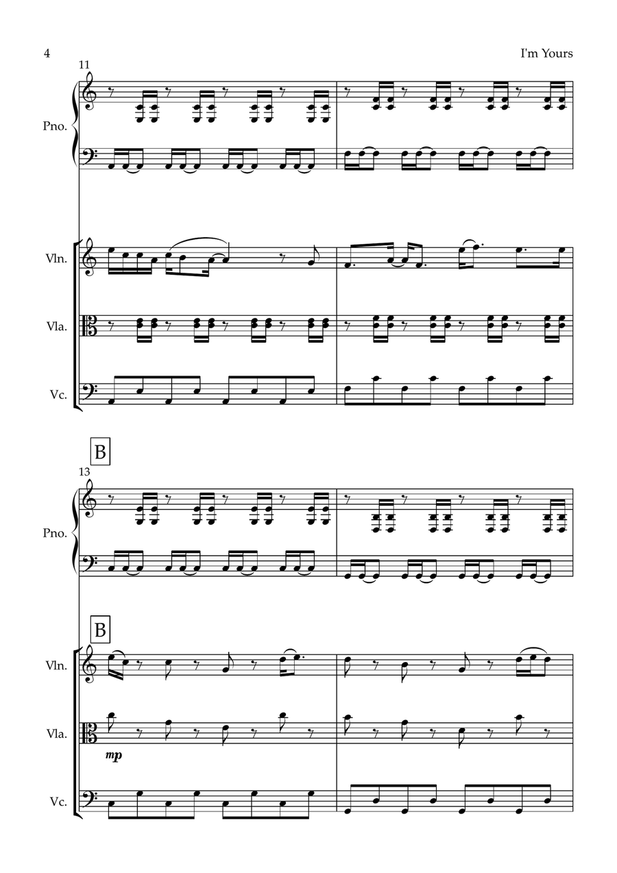 I'm Yours Piano Quartet scores gallery preview page 4