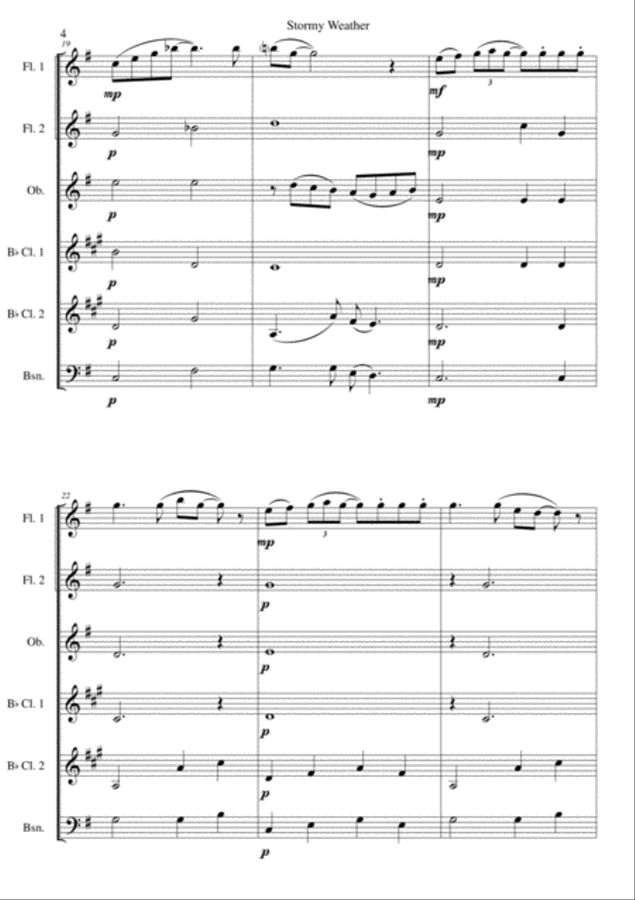 Stormy Weather Stormy Weather Woodwind Ensemble scores gallery preview page 4