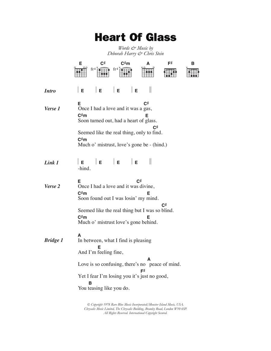 Heart Of Glass Acoustic Guitar scores gallery preview page 1