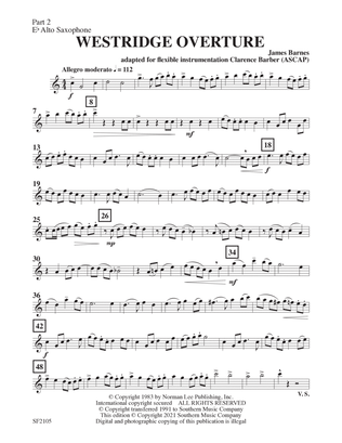 Westridge Overture - Alto Sax 2