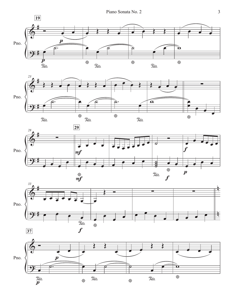 Piano Sonata No. 2 Easy Piano scores gallery preview page 2