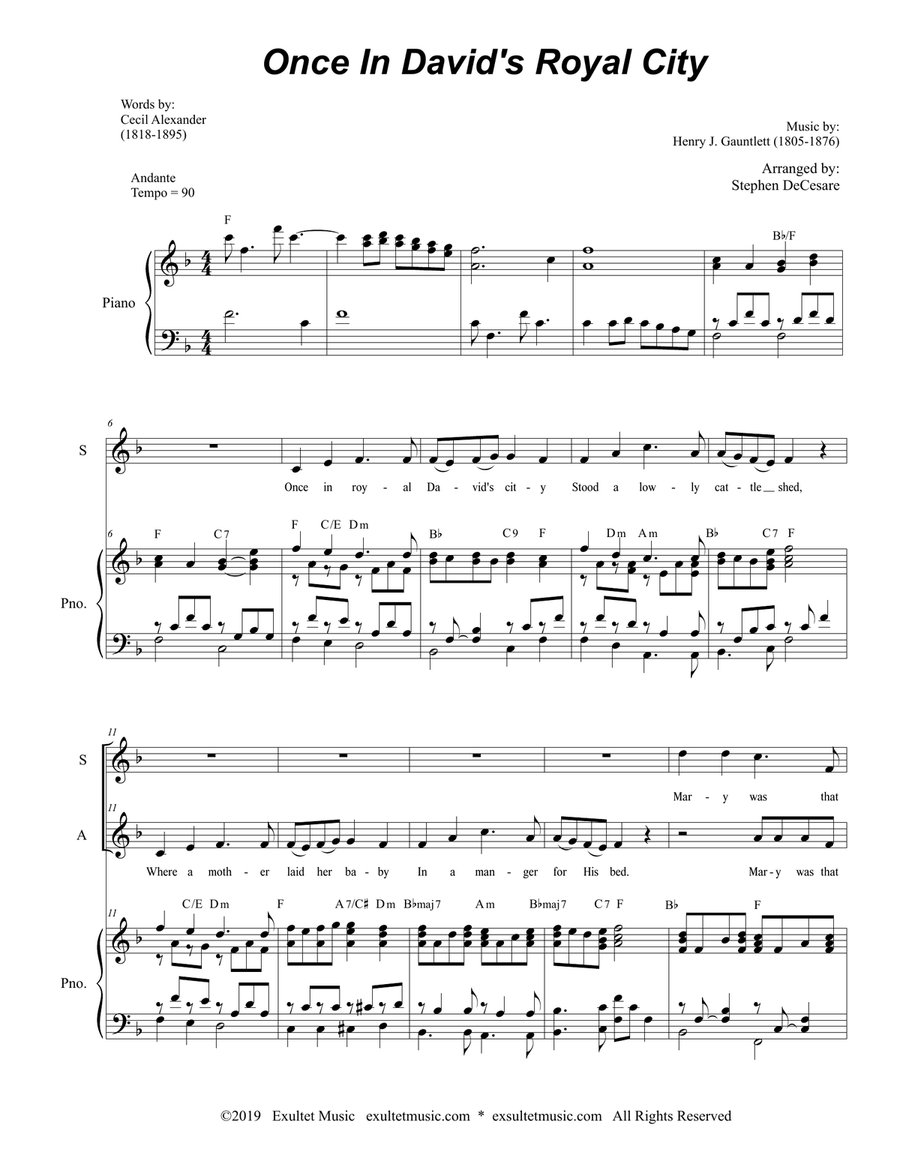 Book cover for Once In Royal David's City (2-part choir - (SA)