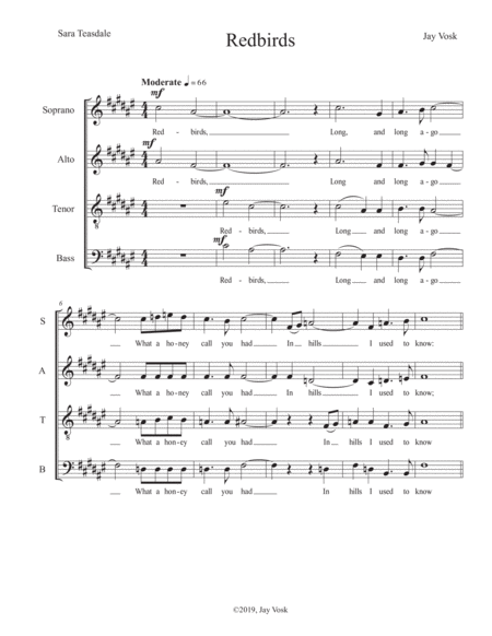 Redbirds for SATB Choir image number null