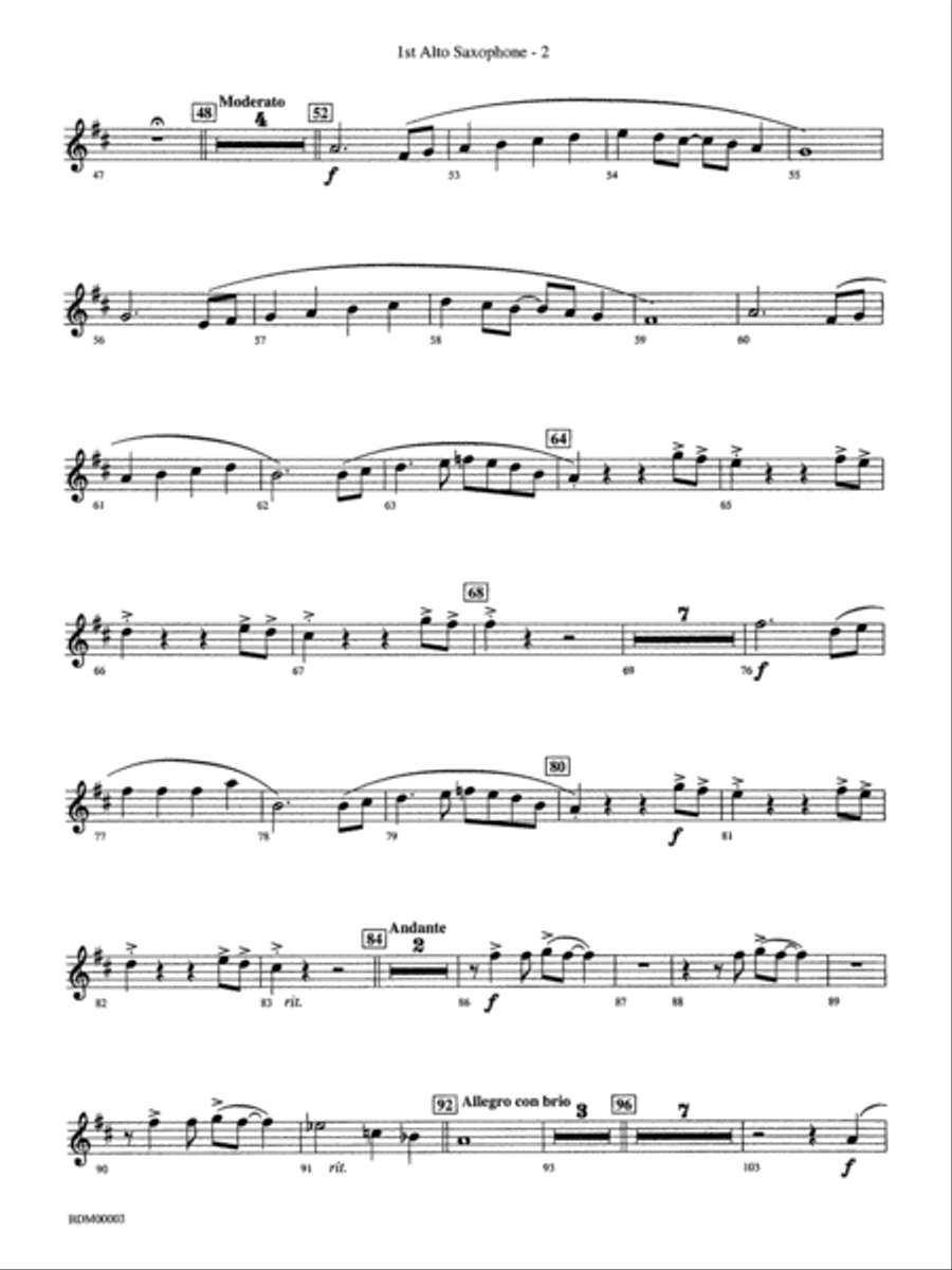 Overture de Argentina: E-flat Alto Saxophone Concert Band scores gallery preview page 2
