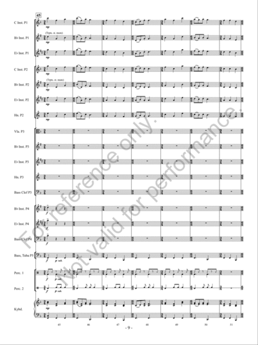 Variations On An African Hymnsong Concert Band scores gallery preview page 10