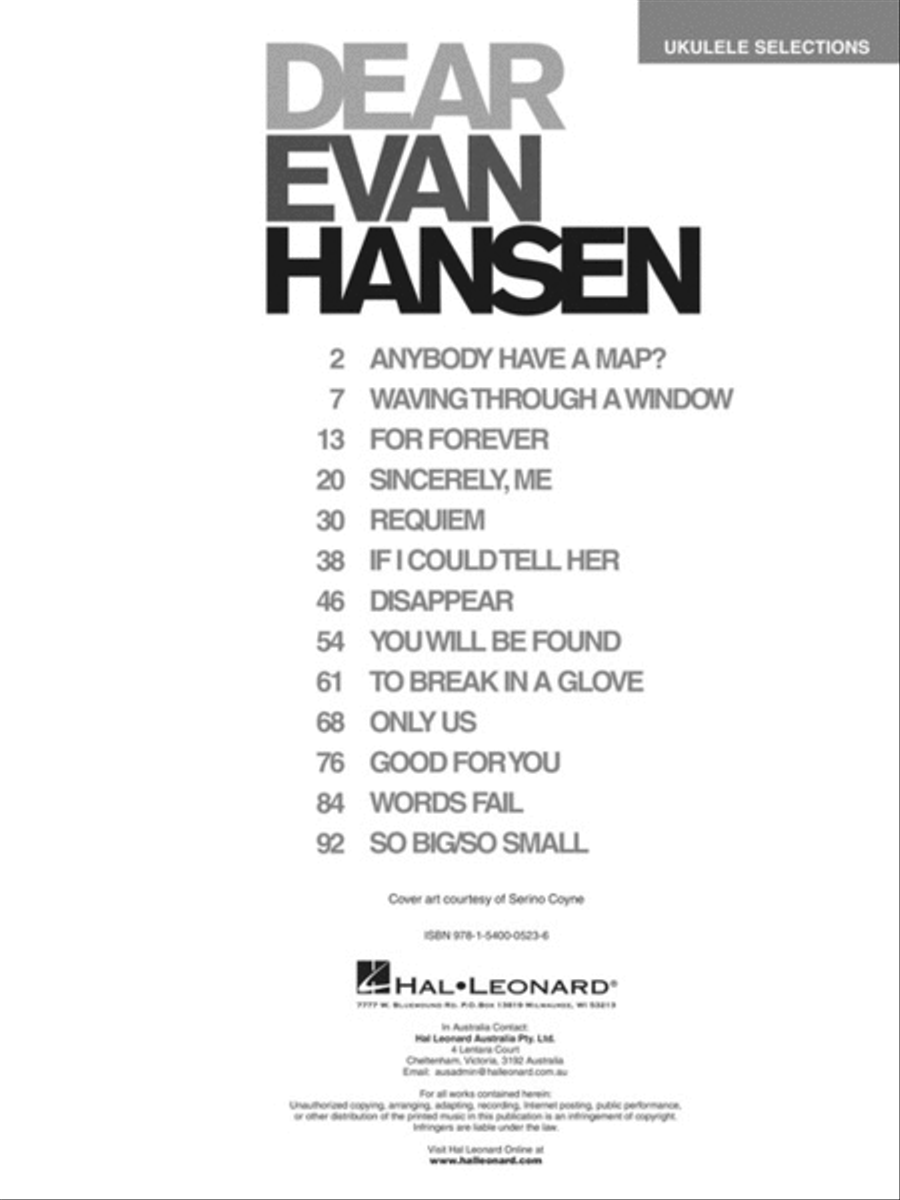 Dear Evan Hansen Ukulele scores gallery preview page 2