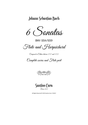 Bach - 6 Sonatas for Flute and Harpsichord or Piano
