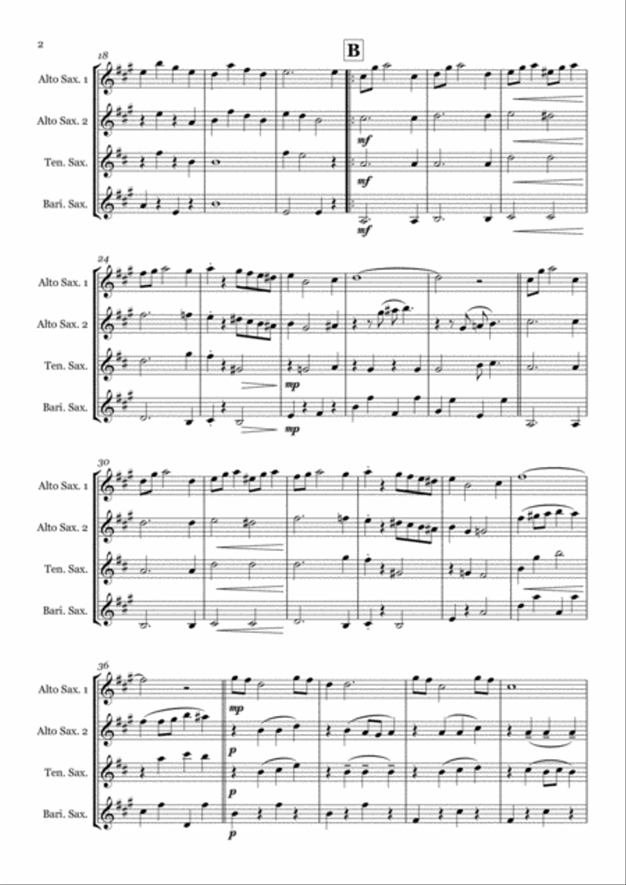 Bewitched Saxophone Quartet scores gallery preview page 2