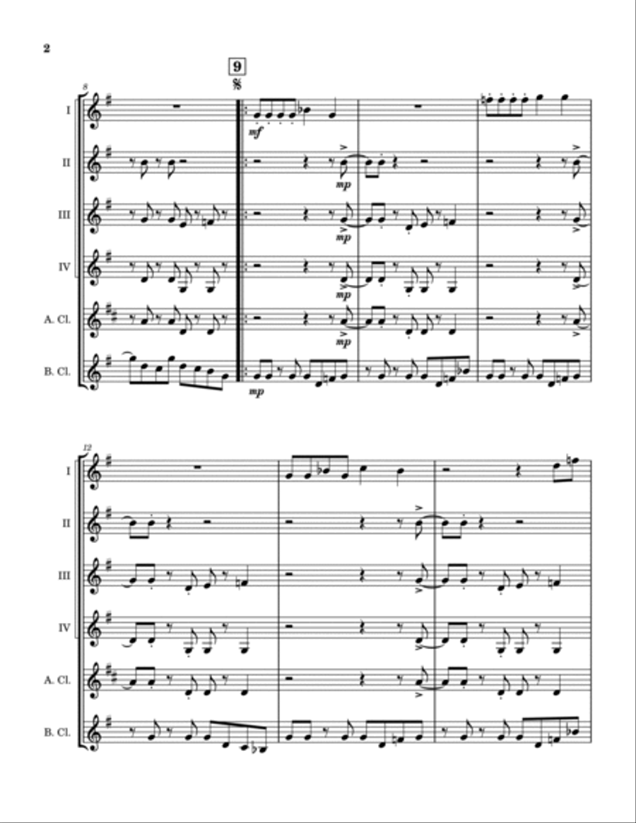 Born To Be Wild Clarinet Quintet scores gallery preview page 3
