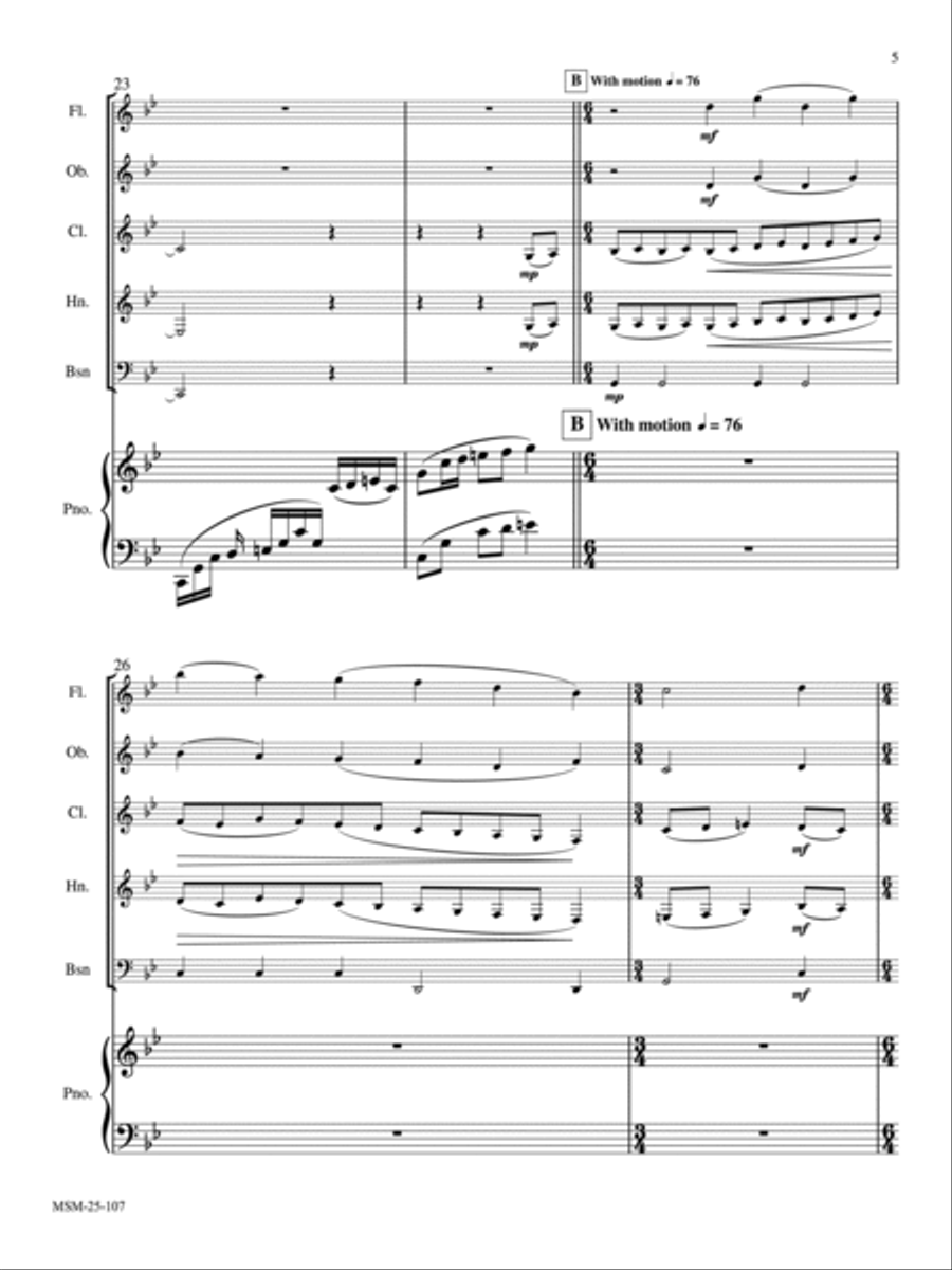 I Wonder as I Wander Woodwind Quintet scores gallery preview page 5