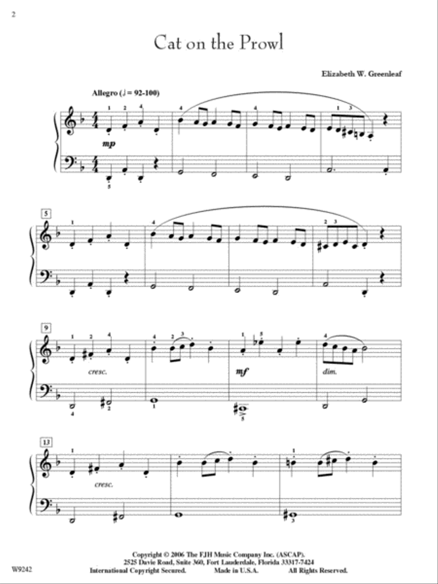 Cat on the Prowl Piano Solo scores gallery preview page 3