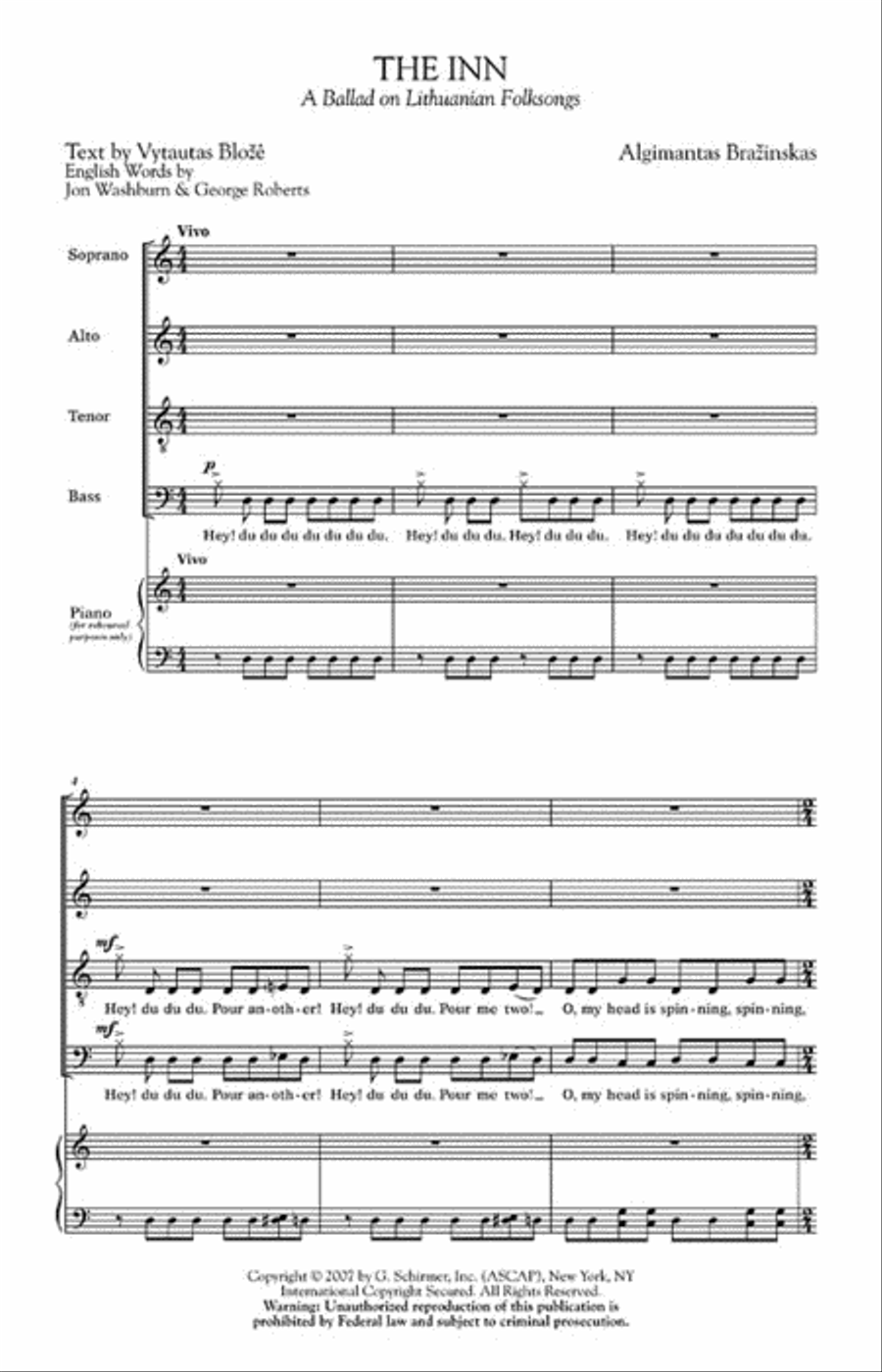 The Inn - A Ballad on Lithuanian Folksongs Divisi scores gallery preview page 2