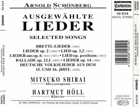 A. Schoenberg: Lieder - Opp.