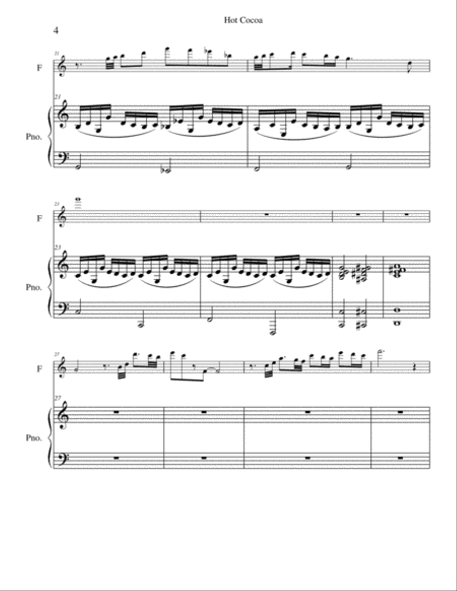 Hot Cocoa Flute Solo scores gallery preview page 4