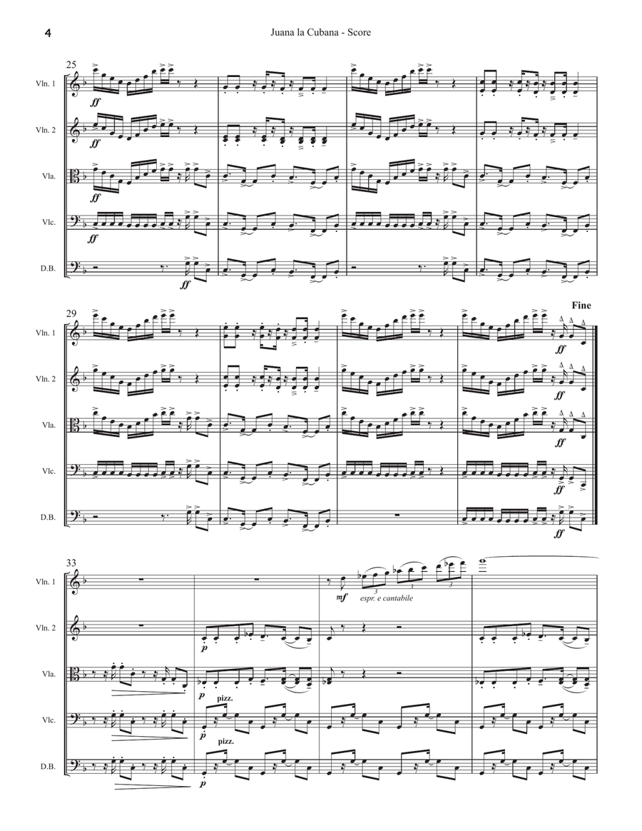 Juana La Cubana String Orchestra scores gallery preview page 4