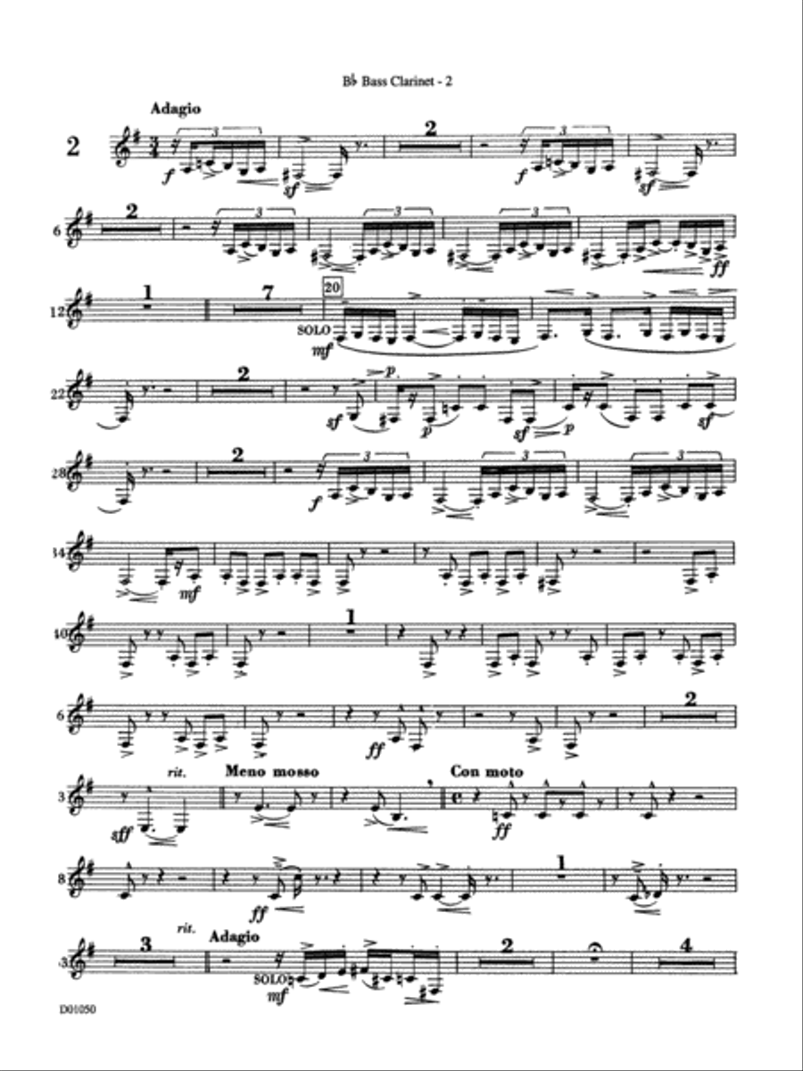 Trittico: B-flat Bass Clarinet Concert Band scores gallery preview page 2